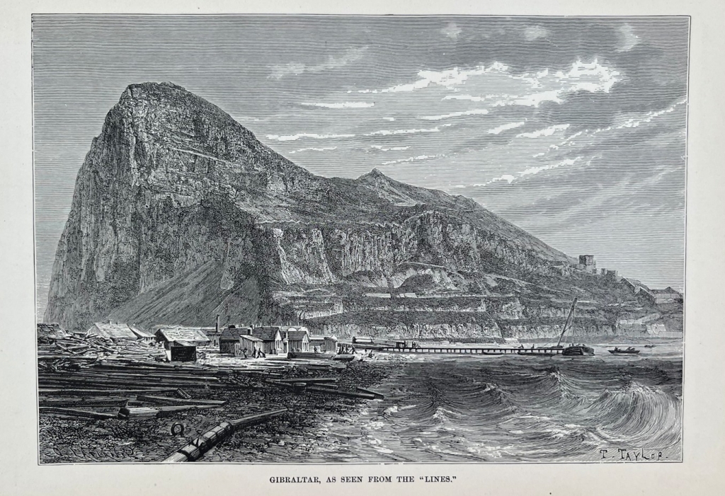 Vista de Gibraltar (sur de España), hacia 1850. G.Laplanir / T. Taylor