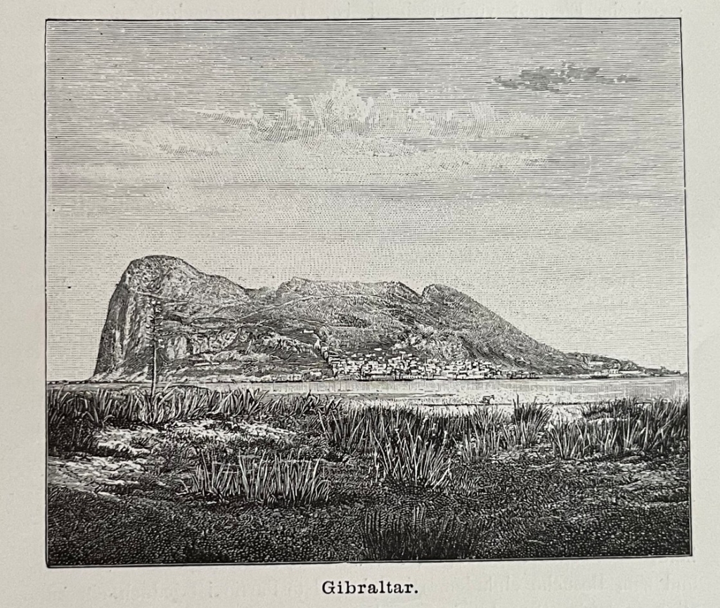 Vista del peñón de Gibraltar (sur de España), hacia 1890. Anónimo