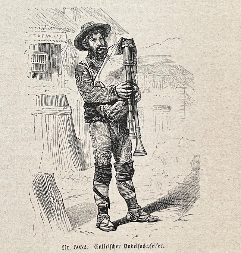 Gaitero de Galicia (España), 1875. Anónimo