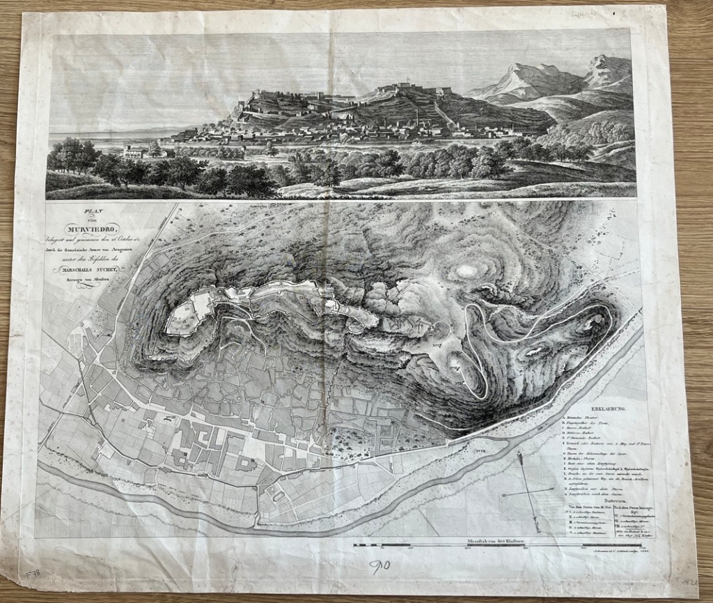 Gran plano y vista de la batalla de Sagunto (Valencia, España), 1828. Louis-Gabriel Suchet