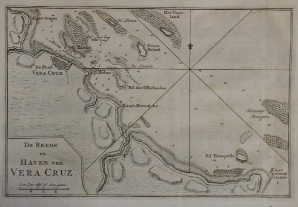 Vista de la bahía de Portobelo en Panamá (América central), 1769. I. Tirion