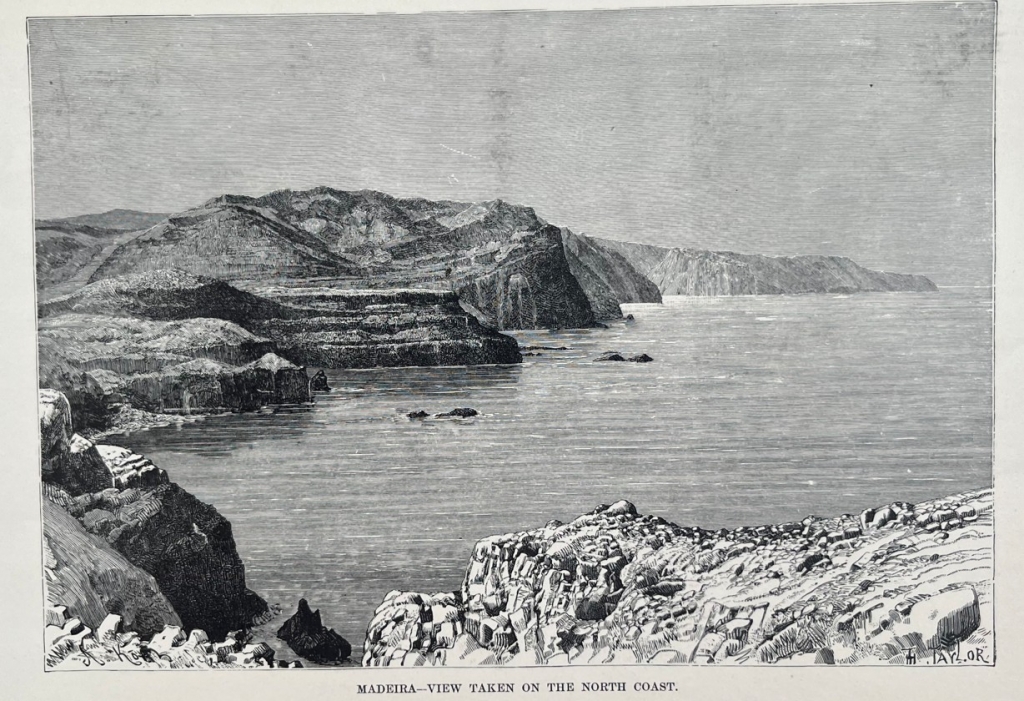 Litoral rocoso del norte de la isla de Madeira (portugal), hacia 1890. Taylor