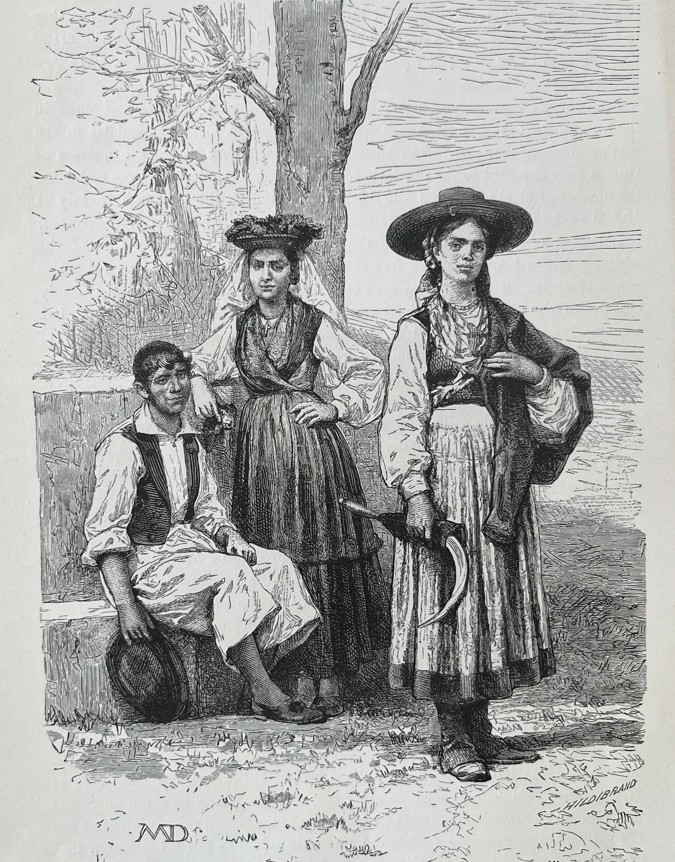 Hombre y mujeres de Ovar, Leça y Afife (Portugal), 1881. D. Maillart