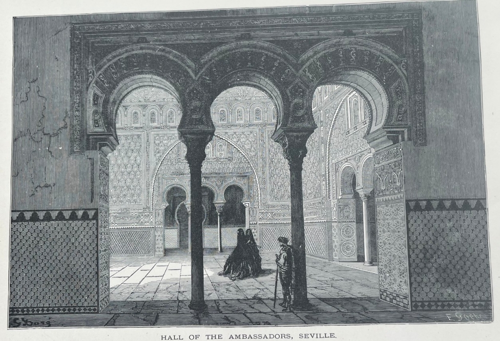 Sala de Embajadores de El Alcázar de Sevilla (España), hacia 1850. Gustave Doré