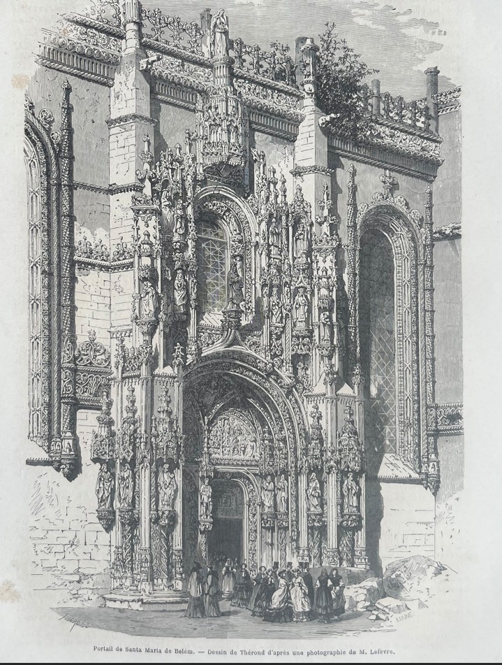 Puerta de la iglesia de Santa María de Belem (Oporto, POrtugal), 1861. Therond/Lefevre