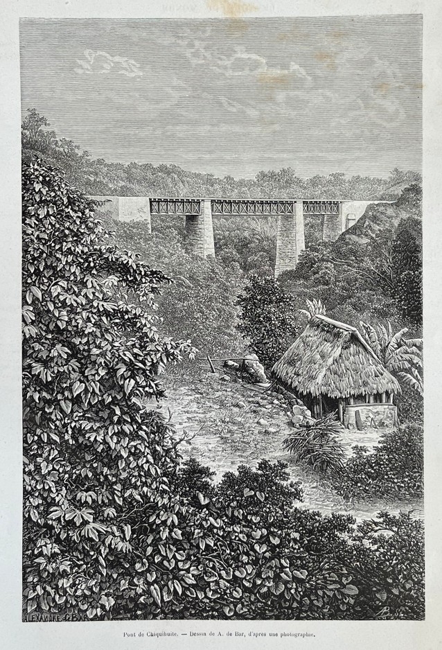 Vista del puente de Chiquihuite en Veracruz (México), 1881. Alexandre de Bar