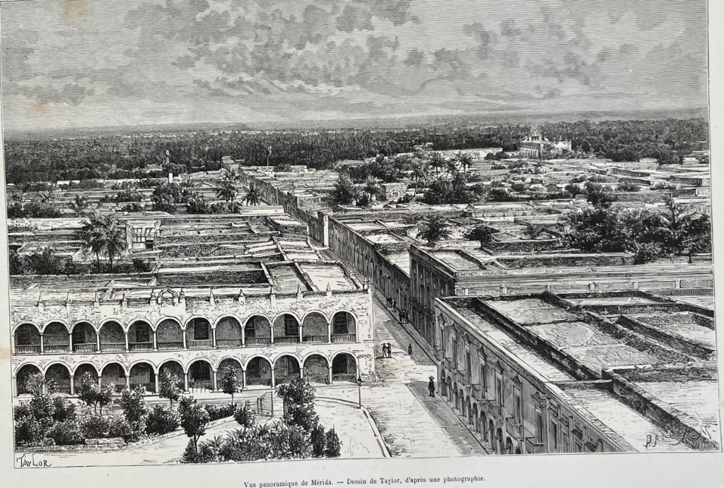 Vista panorámica y palacio Montejo en Mérida (Yucatán, México), 1884. Taylor/Lancelot