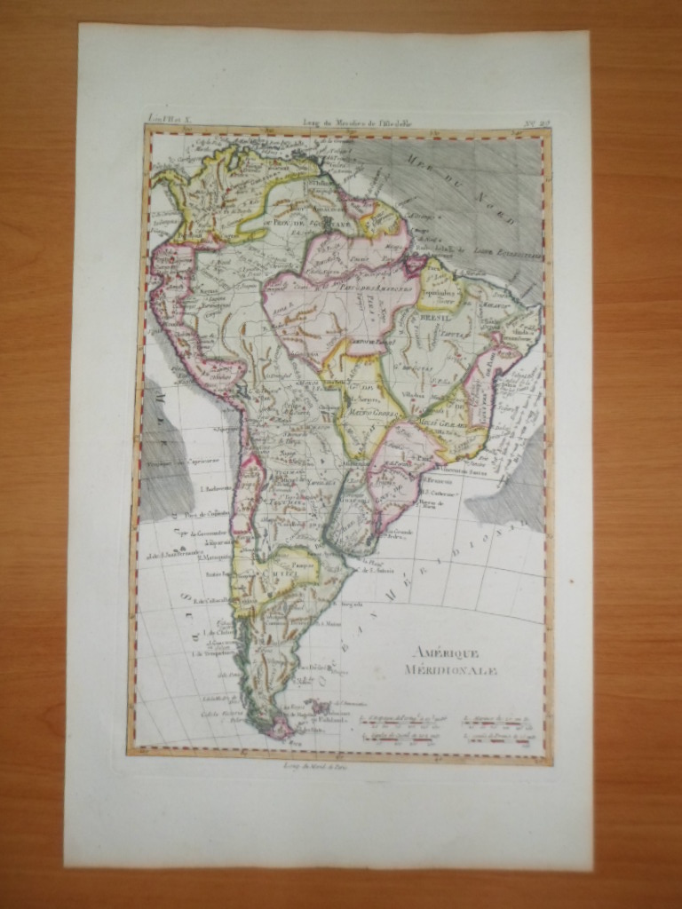 Mapa de Sudamérica, 1780, Bonne