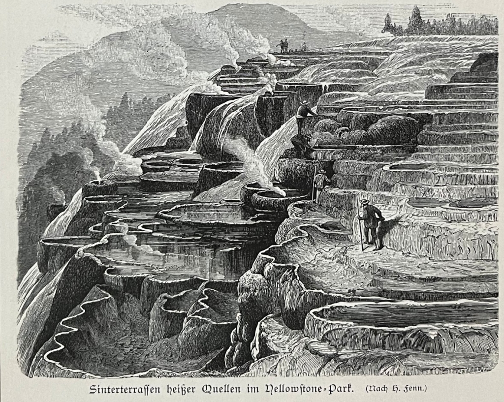 Vistas de montañas y parques naturales de EEUU, hacia 18980. Varios autores