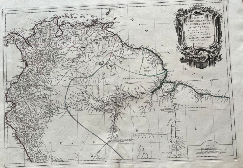 Gran mapa de norte de América del Sur , 1779.Anville/Santini/Remondini