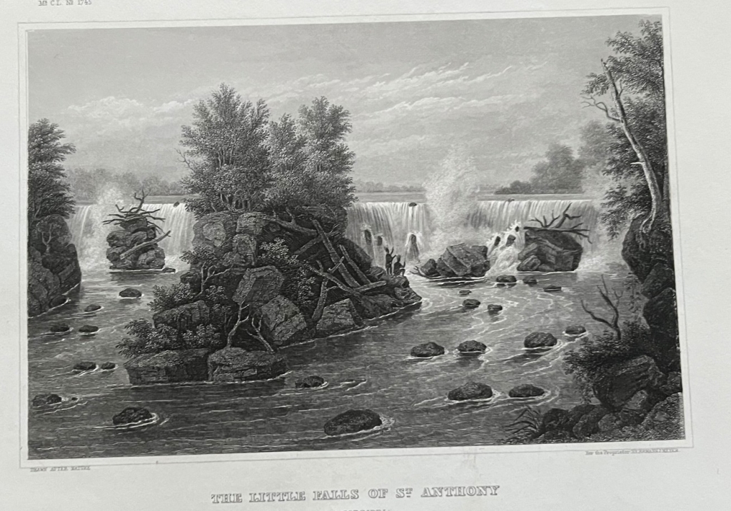 Cataratas de San Antonio en el río Mississippi (Minesota, EEUU), hacia 1850. Meyer