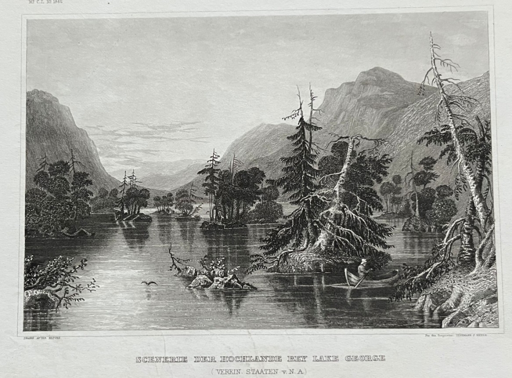 Lago George en Warren (Nueva York, EEUU), hacia 1850. Meyer