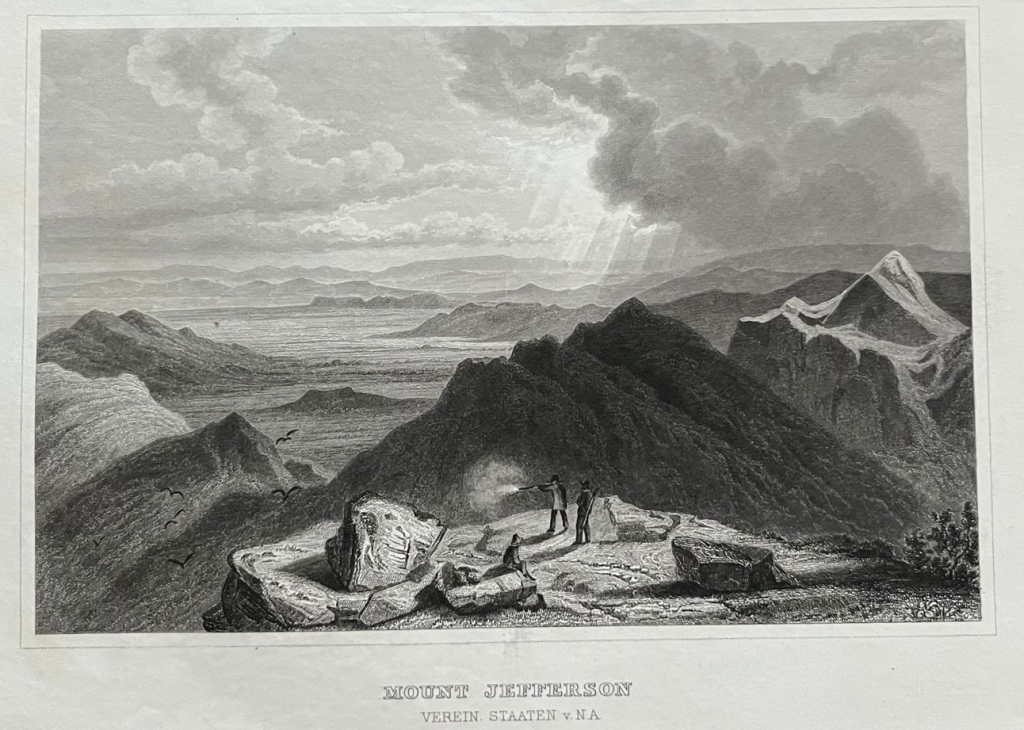 Montaña Jefferson en Oregón), hacia 1850. Biblot. Inst. Hild.