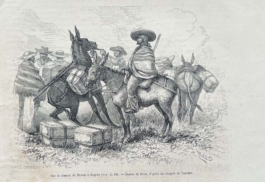 Camino de Honda a Bogotá (Colombia, América del sur), 1877. Riou
