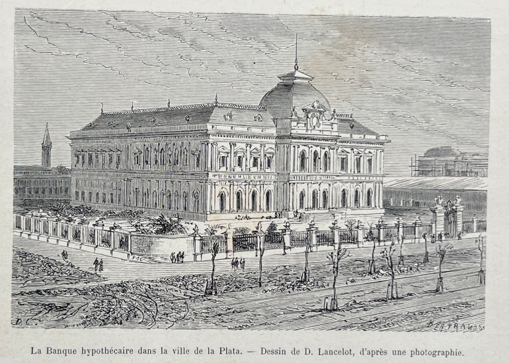 Antiguo banco hipotecario y plano de La Plata (Argentina), ca. 1888. Lancelot/Bertrand