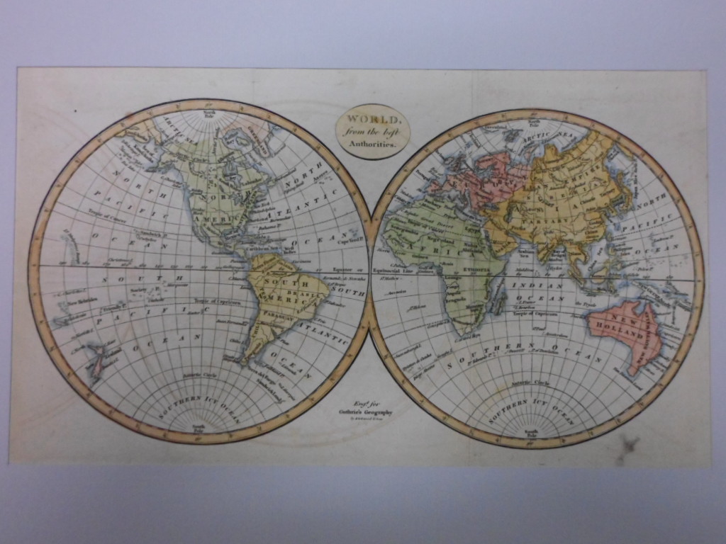 Mapa del mundo,1799, William Guthrie