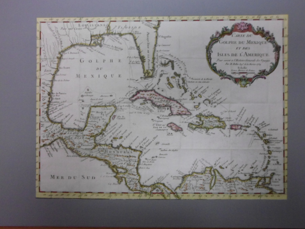 Mapa de America central y mar Caribe, 1750, J.M.Bellin