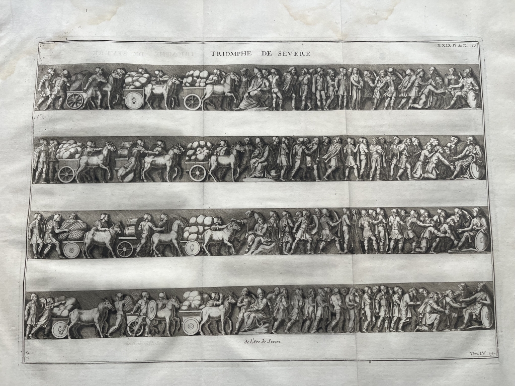 GRAN VISTA DEL TRIUNFO DEL EMPERADOR ROMANO SEVERO, 1757. MONTFAUCON
