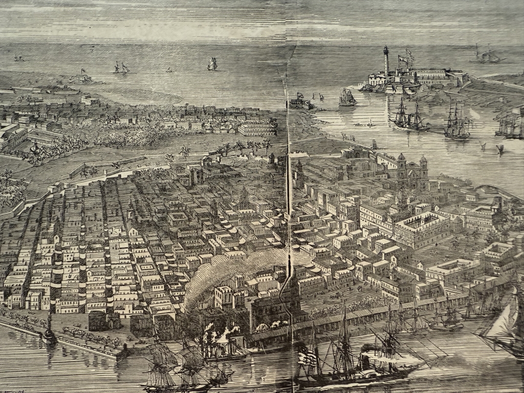 Vista de La Habana (isla de Cuba, Caribe, América),  ca. 1870.Lebreton