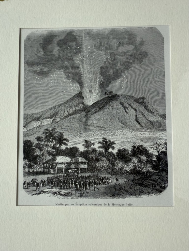 Erupción del volcán Monte Pelée (Martinica, Caribe, América), hacia 1880. Anónimo