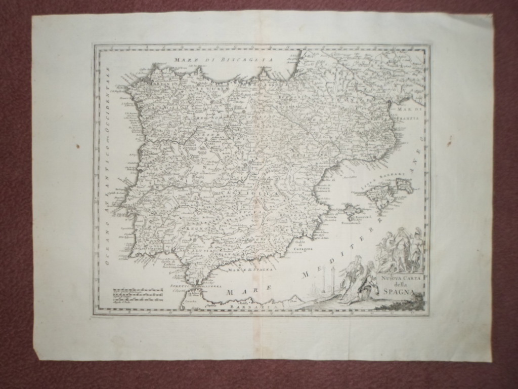 Mapa de España y Portugal, 1740, Tirion Albrizzi