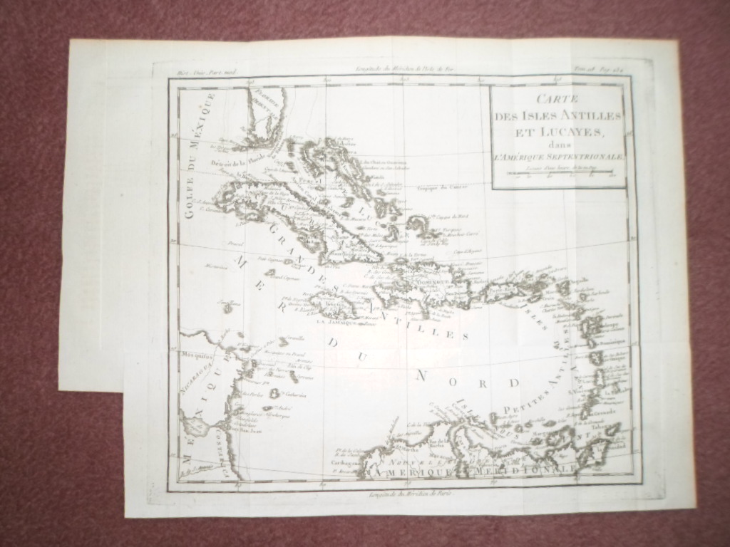 Mapa de Islas Antillas y Bahamas, 1778, Brion De la Tour