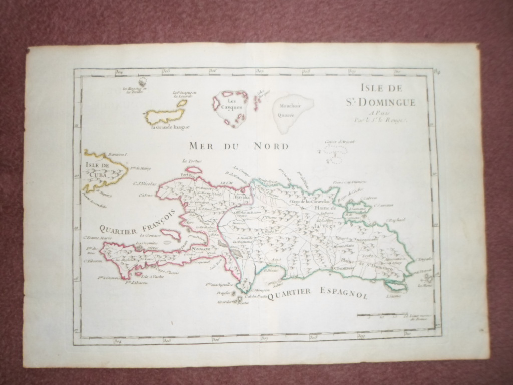 Mapa de La Isla de Santo domingo (Republica Dominicana), 1743, Le Rouge