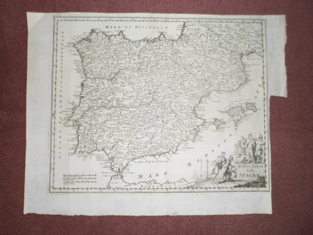 Mapa de España y Portugal, 1745, Isaac Tirion