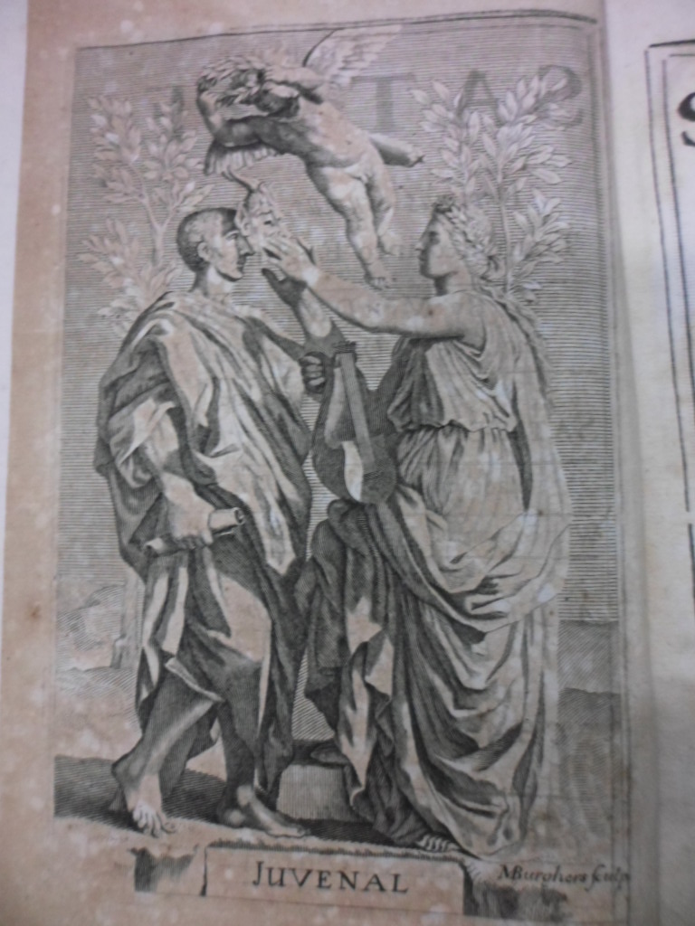 The Satires....Juvenalis, 1697, Mr. Dryden. Contiene 1 frontispicio y 17 grabados