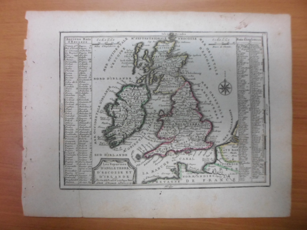 Mapa del Reino Unido e Irlanda, 1719, I. Chiquet
