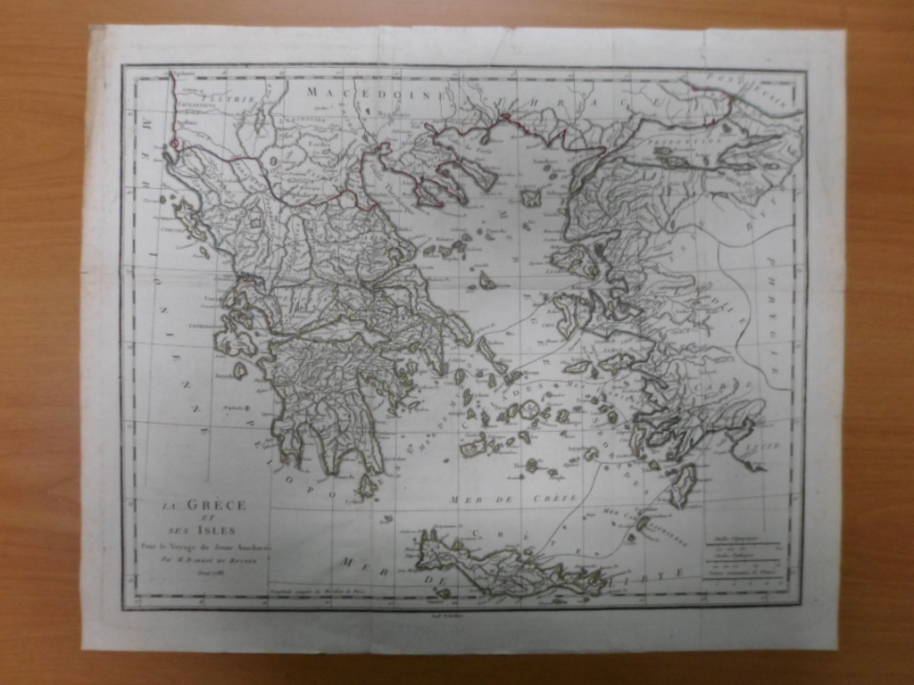 Mapa de Grecia, Creta y Balcanes, 1788, Barbie De Bocage