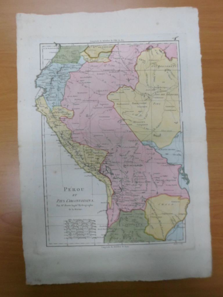 Mapa occidental de Sudamerica , 1787, Rigobert Bonne