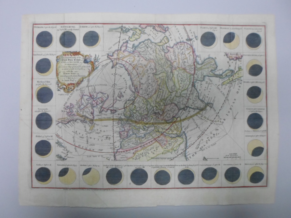 Mapa del Polo Norte y fases lunares, 1787, Wilkie Hervey
