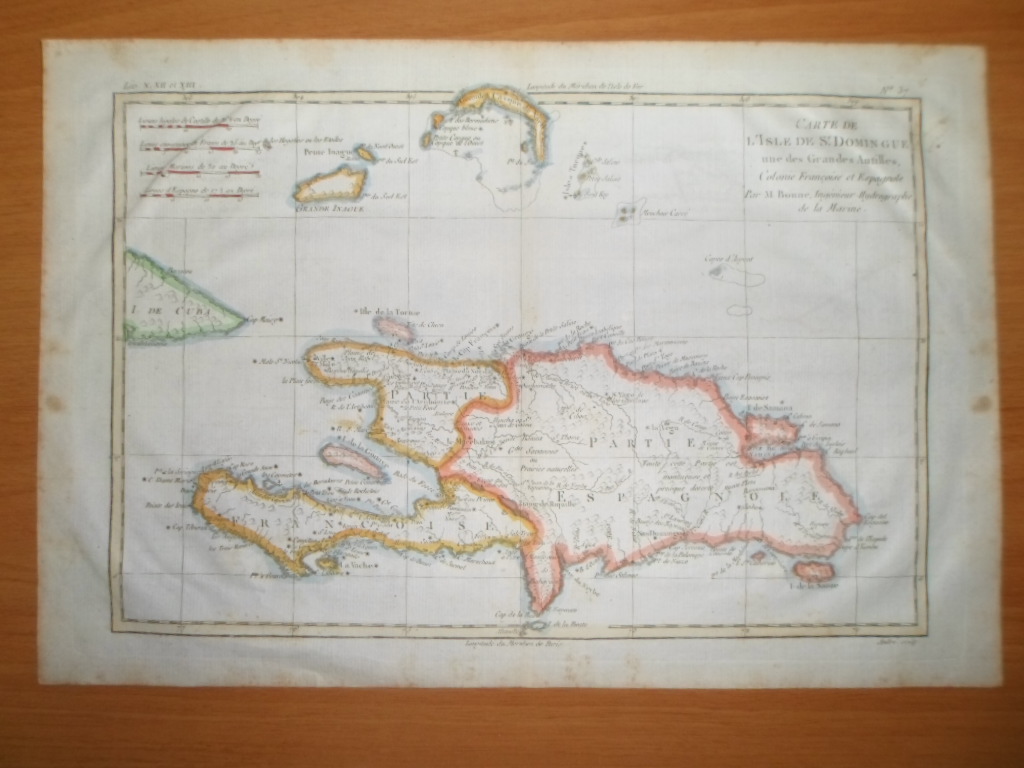 Mapa de la isla de Santo Domingo, 1781, Rigobert Bonne