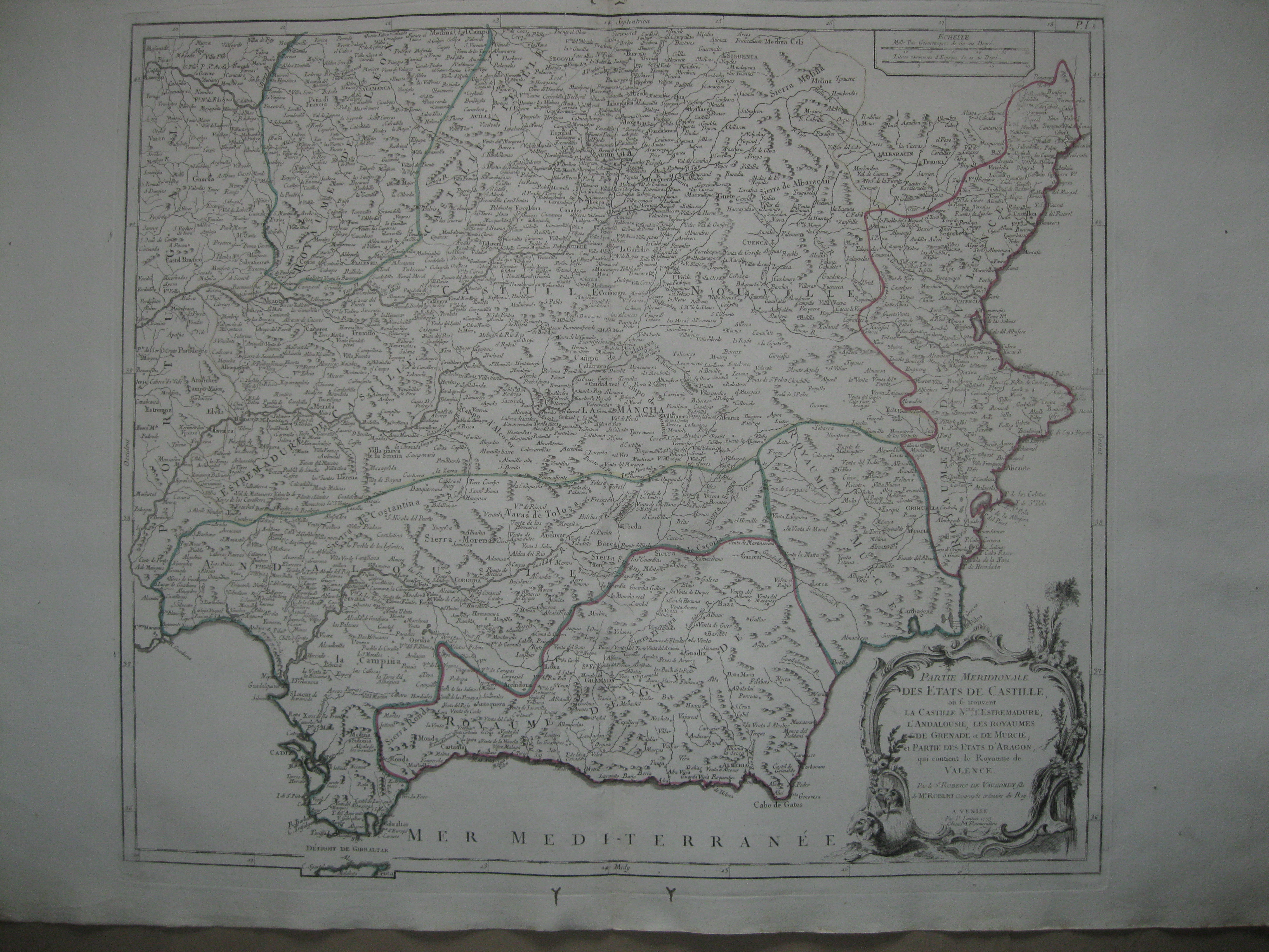 Gran mapa del sudeste de España.1775 Vagoundy