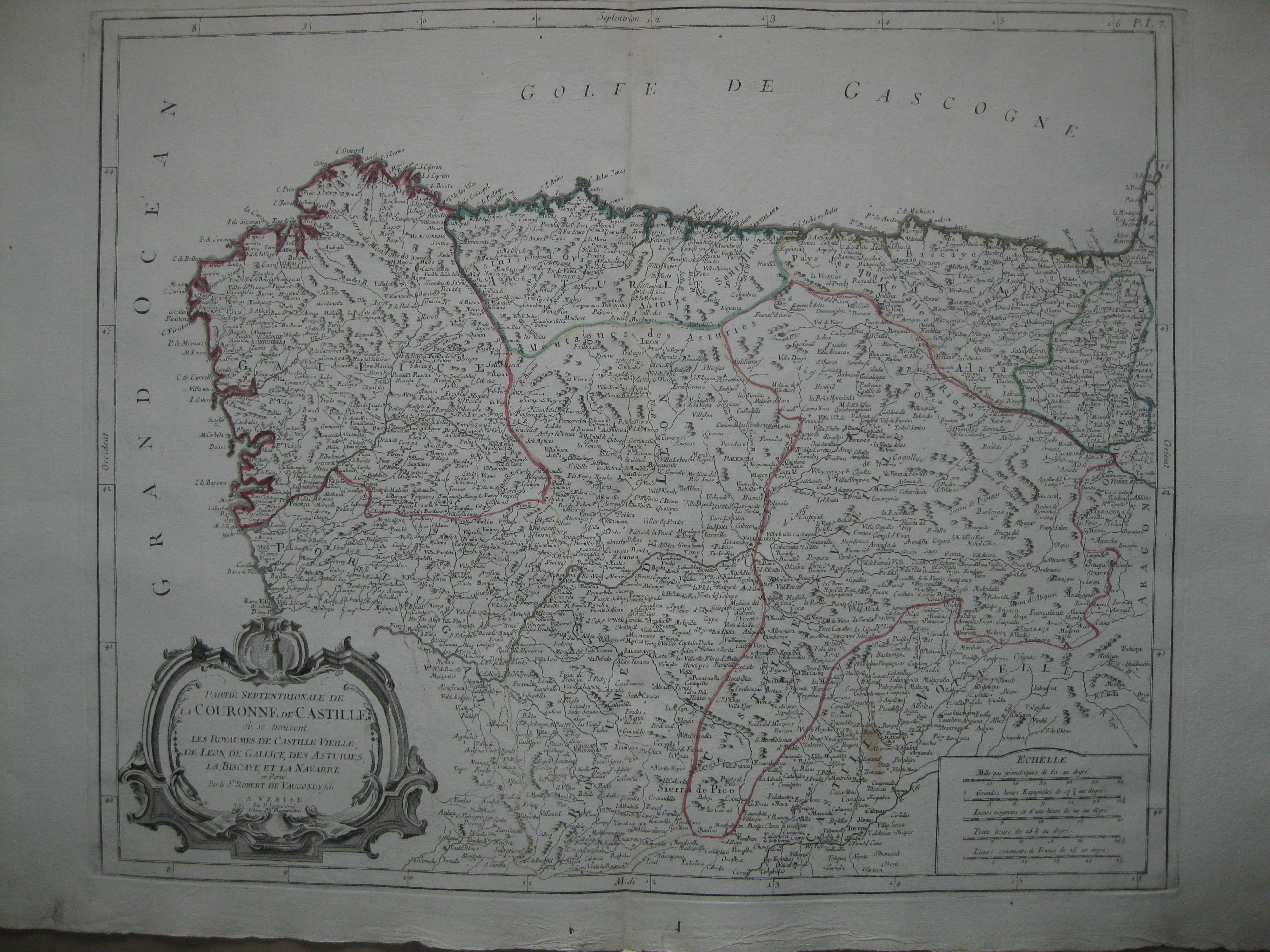Gran mapa del norte de España.1775.Vaugondy (Santini/Remondini)