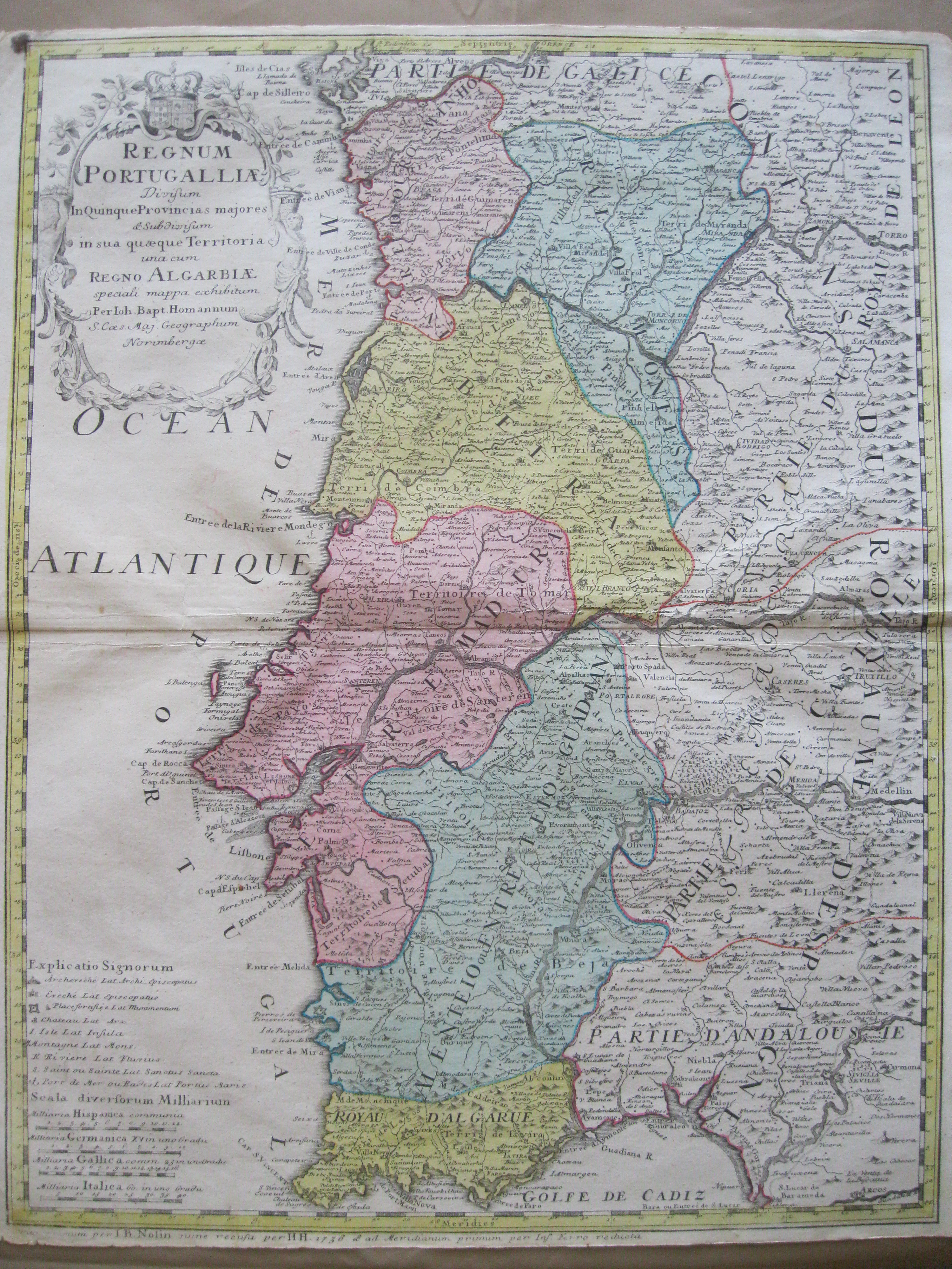 Gran mapa de Portugal, 1736. Homann