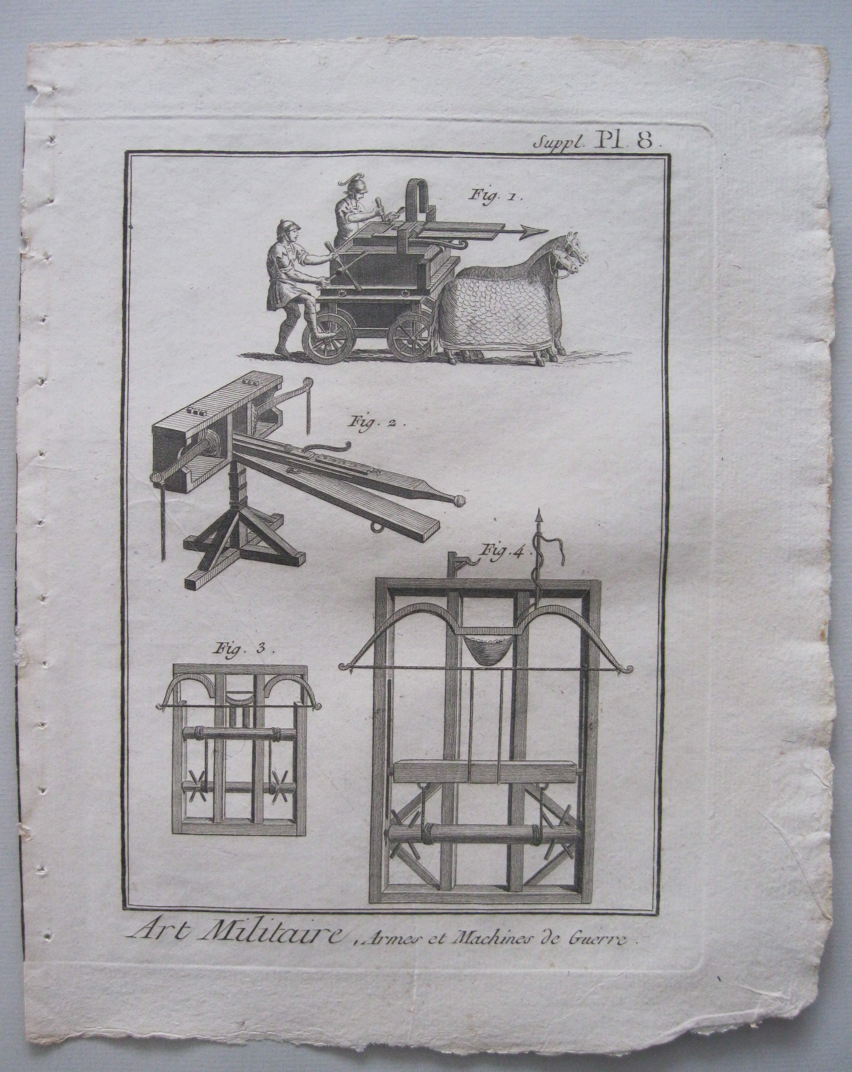Arte militar X.Armas y máquinas de guerra.Diderot et D'Alembert, 1779