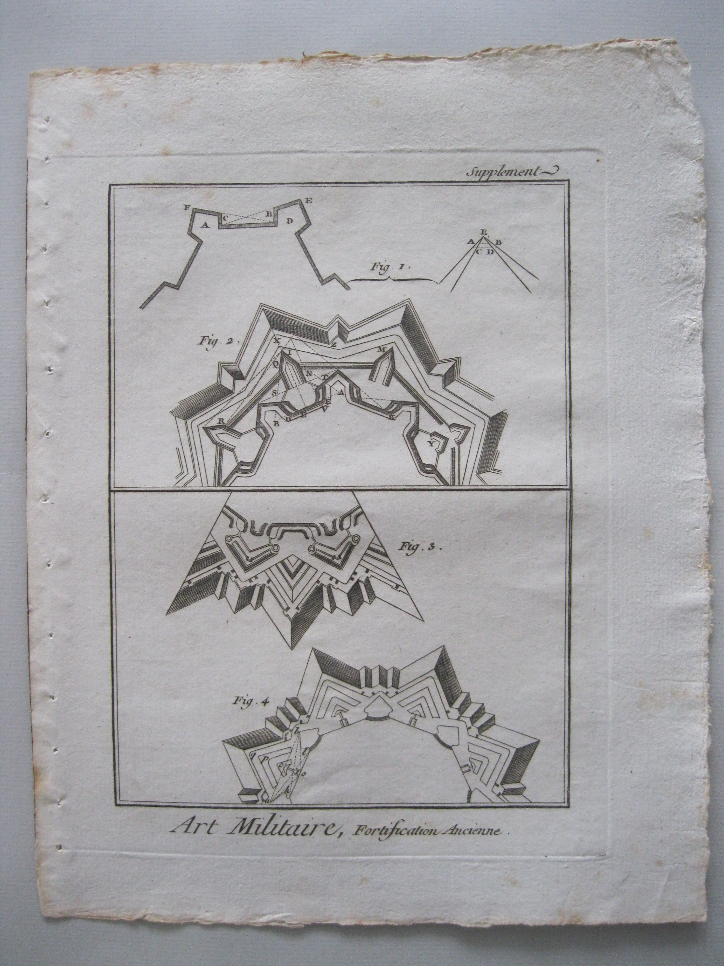 Arte militar. Antigua fortificación. Diderot et D'Alembert, 1779