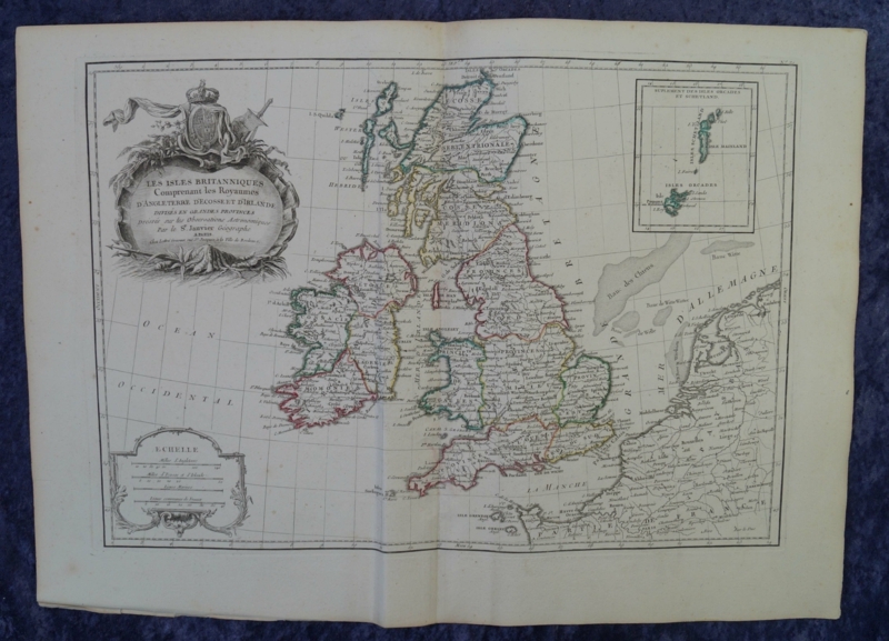 Gran mapa del Reino Unido e Irlanda, 1762. Janvier