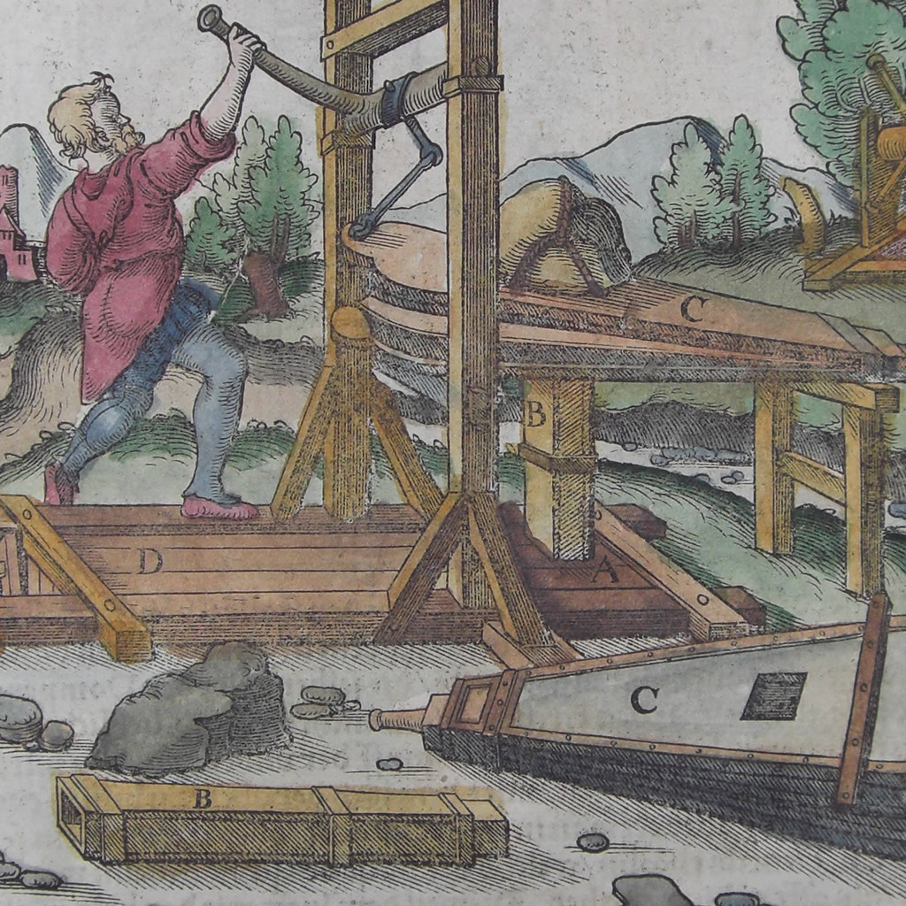 Fuelles en la minería medieval, Agrícola, 1557