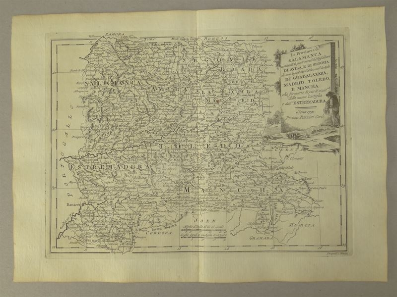 Mapa delcentro  de España, 1797. Pazzini Carli