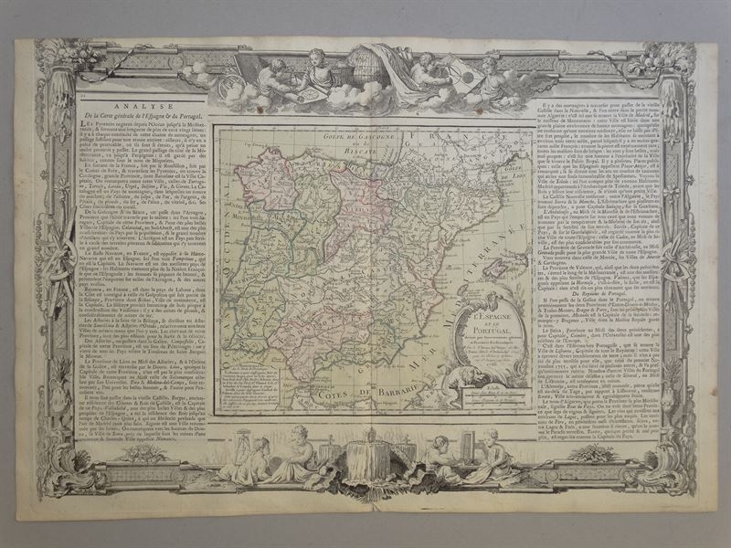 Mapa de España y Portugal, 1786. Brion de la Tour