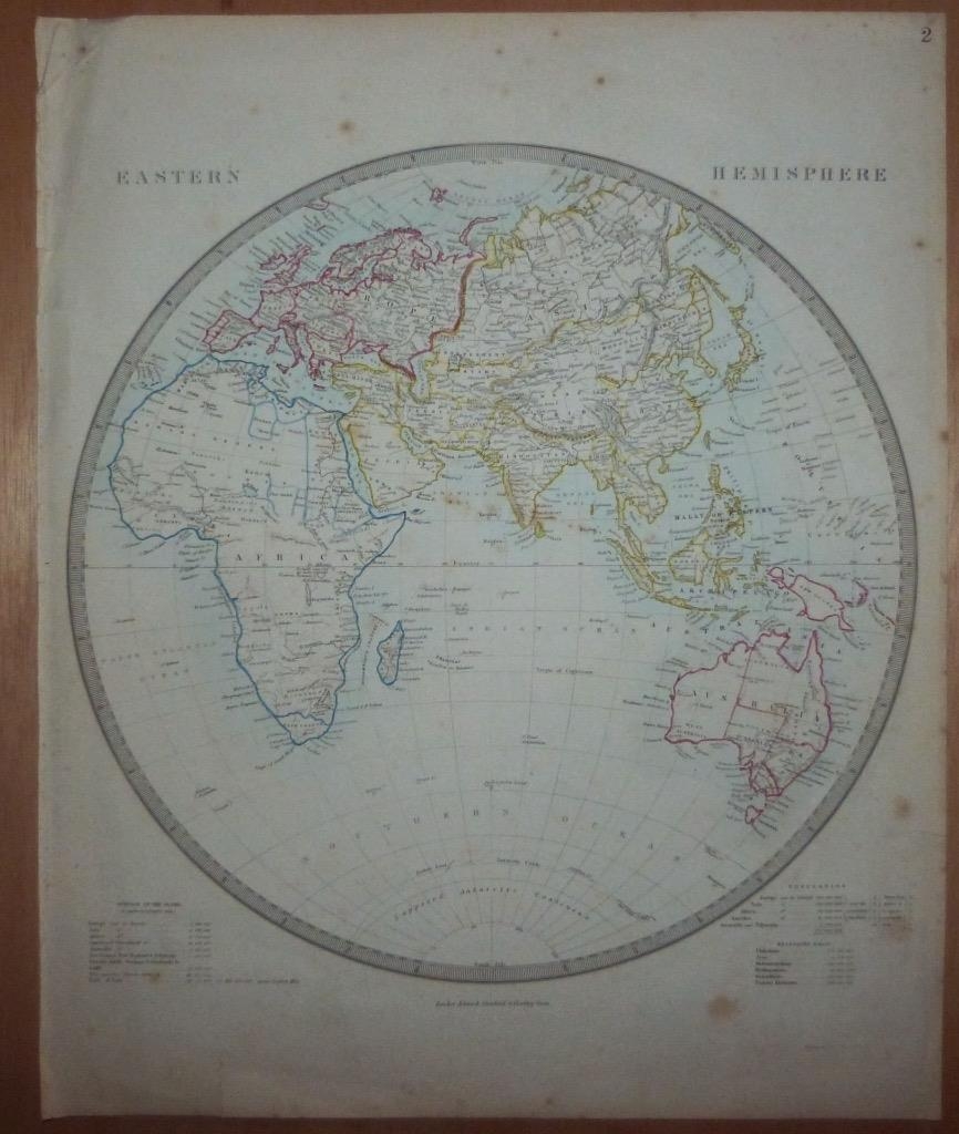 Mapa-mundi del Hemisferio Oriental, 1894. Stanford