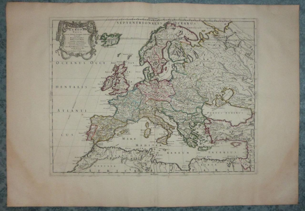 Mapa de Europa, 1750. Sanson/Vaugondy