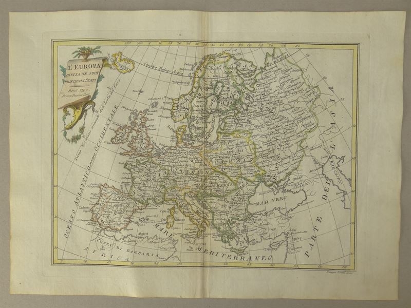 Mapa de Europa, 1797. Pazzini