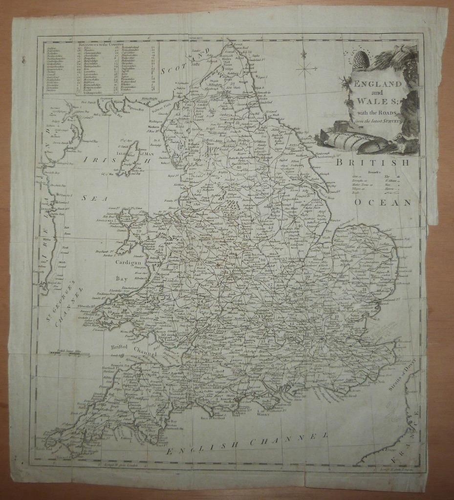 Mapa de Inglaterra, 1760. Kitchin