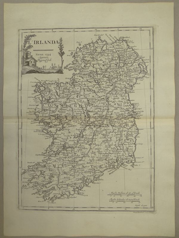 Mapa de Irlanda, 1797. Pazzini