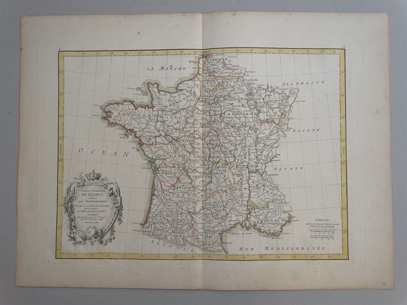 Mapa de Francia, 1786. Bonne