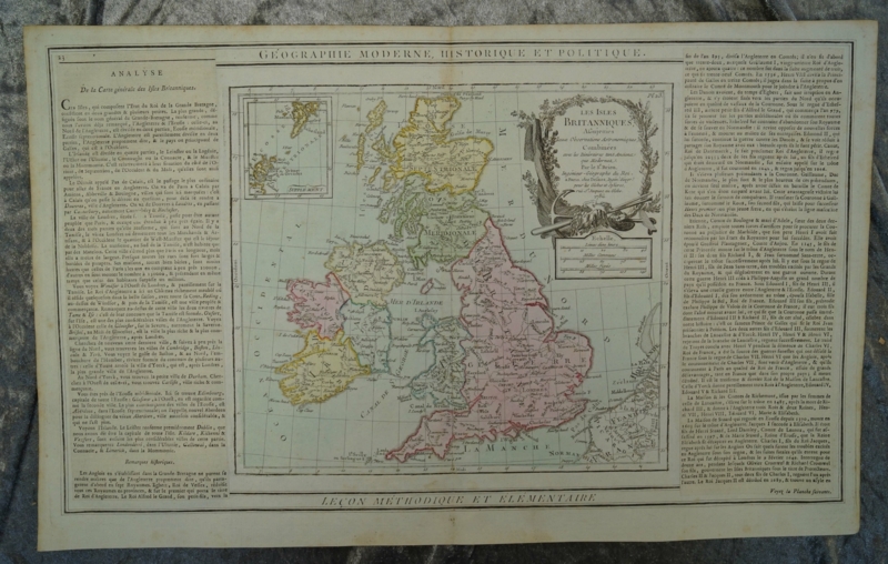 Mapa de Gran Bretaña e Irlanda, 1786. Brion de la Tour